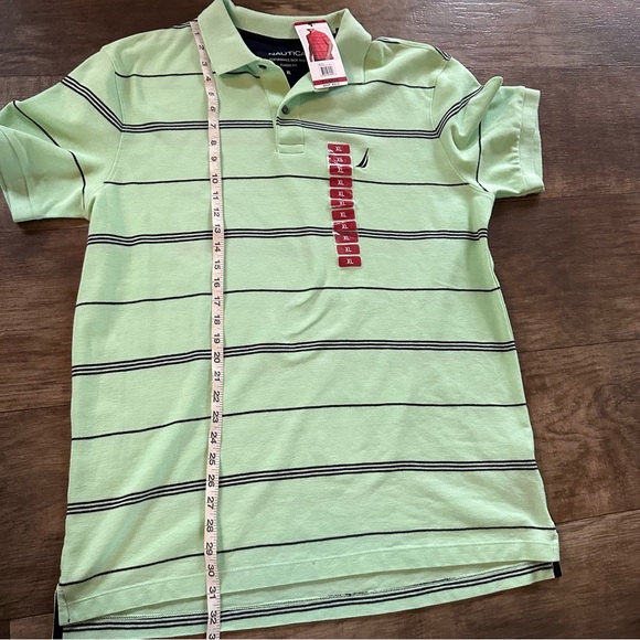 New Nautica green and navy striped polo - Picture 7 of 9